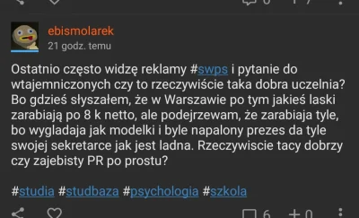 Shyvana - @ebismolarek: no, psychologia na swps lepsza xD pozdro, z fartem miruś (｡◕‿...