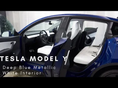 anon-anon - Tesla Model Y Performance in Deep Blue Metallic and White Interior First ...