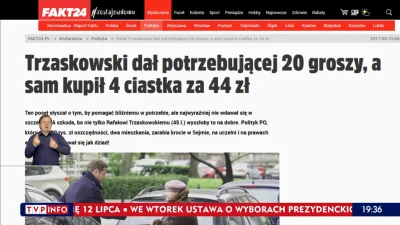 kontrowersje - > Trzaskowski dał 20 gr babci a potem kupił za 40 zł ciastka

tak by...