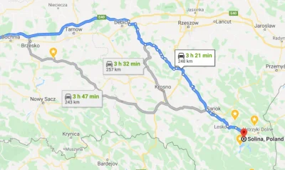 Ranger - Którędy najlepiej dojechać z #krakow w #bieszczady ? Wg. google maps są trzy...