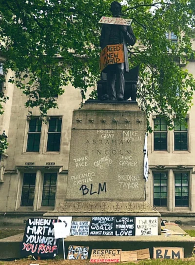 pieczynski95 - Black Leaves Mother zdewastowało pomnik Abe'a Lincolna

#protest #be...