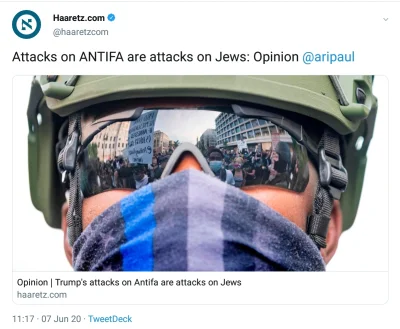 H.....n - @stoprocent: Atakowanie antify jest antysemickie według haaretz