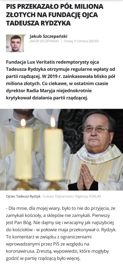 simsakPL - PiS przekazało pół miliona złotych na fundację ojca Tadeusza Rydzyka

 Ze...