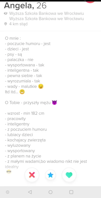 czarny_matt94 - Ta przynajmniej się nie pie*doli i od razu karty na stół xD
#tinder #...