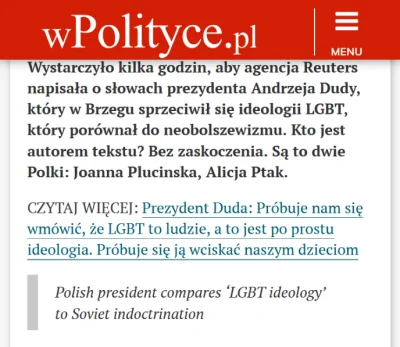 b.....a - Jest już odpowiedź niezależnych mediów: Artykuł się nie liczy, bo napisały ...