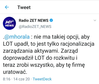 BCRMockingbird - Poseł Marcin Horała: "nie ma takiej opcji, aby LOT upadł, to jest ty...