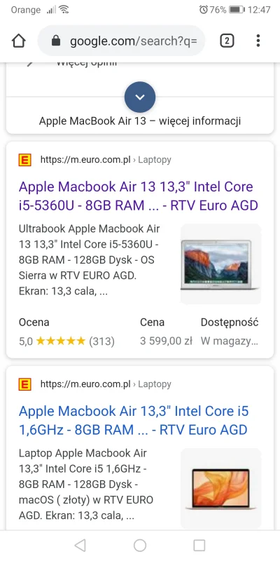 ptr55 - @ptr55: Czemu cena MacBooka urosła dzisiaj o 300 zł? Wczoraj patrzyłem w różn...