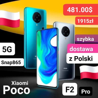 sebekss - Tylko 481.00$ (ok 1915zł) za Xiaomi Poco F2 Pro 6/128GB z Polski❗
➡️Snap86...