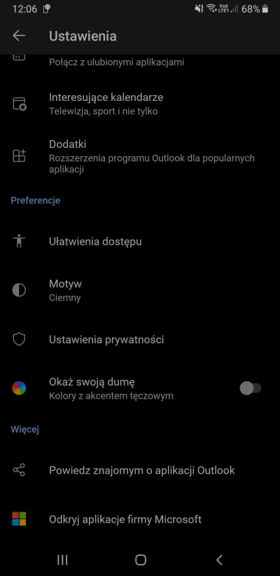 borewiczzero7 - Okaż swoją dumę (nowe ustawienie w Outlook dla Androida)