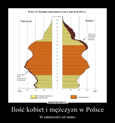 mwtk - Wykres z 2013 w Polsce, jednak młodych facetów jest więcej