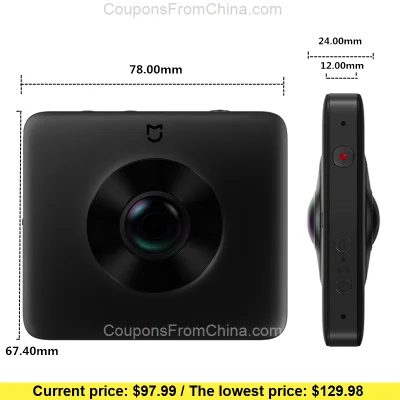 n____S - Xiaomi Mijia 3.5K Panorama Action Camera - Aliexpress 
Kupon: "get10" + $2 ...