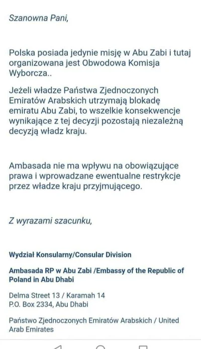 blinxdxb - MSZ zdecydował, że w ZEA możemy głosować tylko osobiście. Zbiegło się to w...