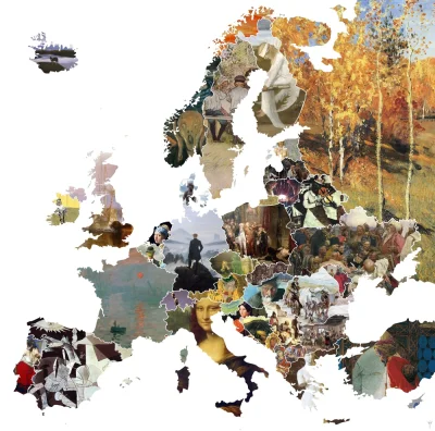 Lolenson1888 - Mapa Europy z najsłynniejszym dziełem sztuki z każdego kraju.
#mapy #...