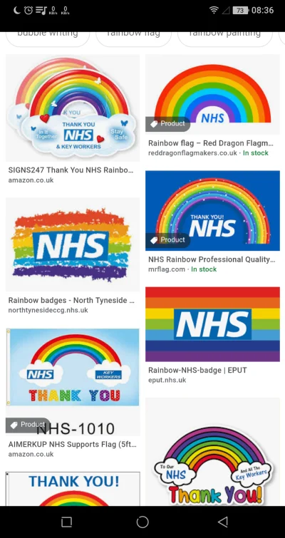 tricolor - Tęcza w UK ostatnio kojarzy się z NHS jako rodzaj podziękowania .