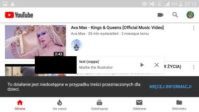 Golab_Marian13 - Jak zapisać filmik na playlistę jak jest przeznaczony jako dla dziec...