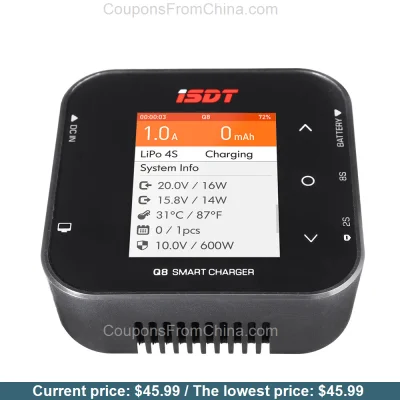 n____S - ISDT Q8 BattGo 500W 20A Battery Balance Charger - Banggood 
Cena: $45.99 (1...