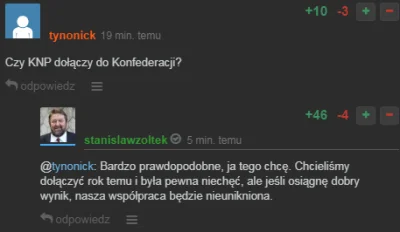 MattJedi - @stanislawzoltek na pytanie "czy KNP dołączy do Konfederacji?" odpowiedzia...