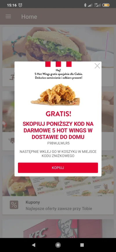 czv1 - Oddaję kuponik
#rozdajo #kupony #kfc #kfcpolska