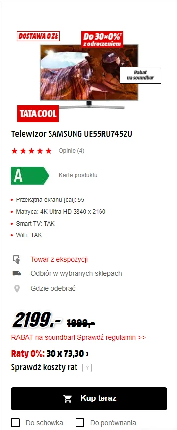 Haziux - Fajna promocja na #telewizor w #mediamarkt. chyba wezmę z 8 XDD