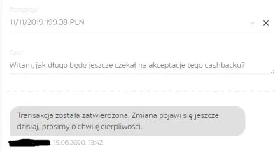 kweukwe - zobaczcie to xD
odpisali 19.06 ze transakcja z przed 8 miesięcy już łaskaw...