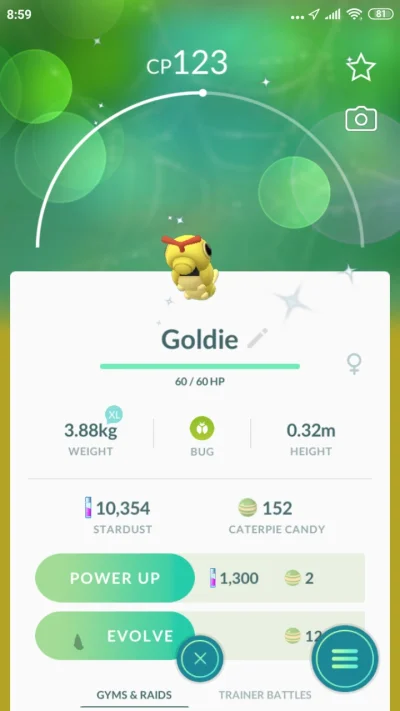 Z.....o - Złapałem Shiny Caterpie #pokemongo