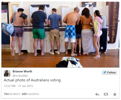 dendrofag - Czy wiecie, że w Australii ludzie głosują na bosaka?
#pkd, #heheszki, #h...