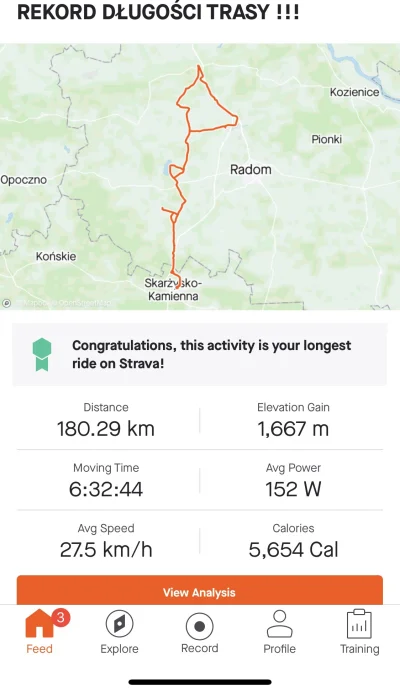 ohionek - Mirki zrobiłem swój rekord długości trasy, poprzedni był w 2012 roku coś ko...