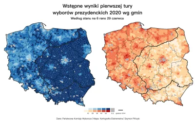 Majk_ - Gminna mapa poparcia. 
Widać zabory, ale przede wszystkich widać, że polaczk...