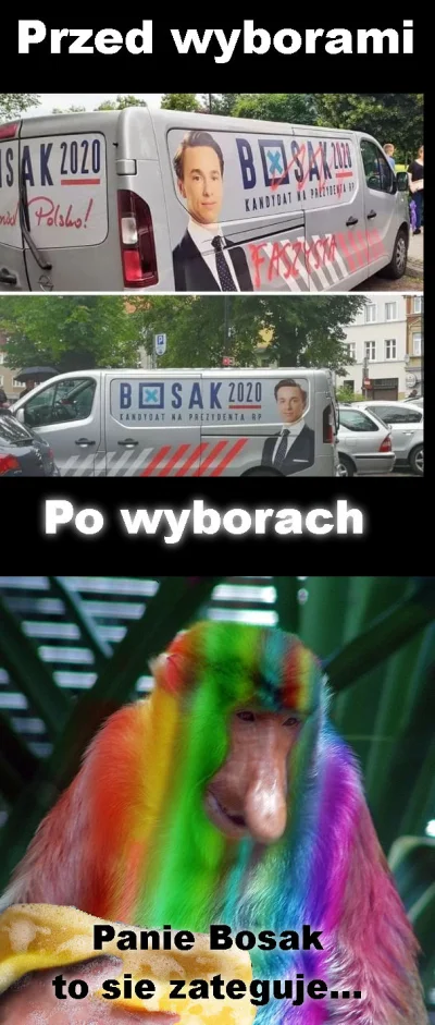 S.....u - > teraz powinien być taki mem, że tęczowy lewak szoruje ten samochód :D

...