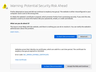 meehow - Teraz używają certyfikatu, który wygasł w marcu.