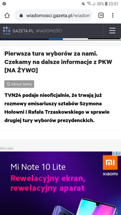 Cartman691 - TVN24 podaje nieoficjalnie, że trwają już rozmowy emisariuszy sztabów Sz...