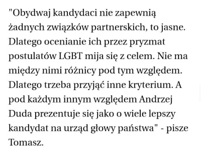 Volki - @R187 Fragment artykułu gazety Wyborczej - Ach te wypowiedzi gejów o Dudzie s...