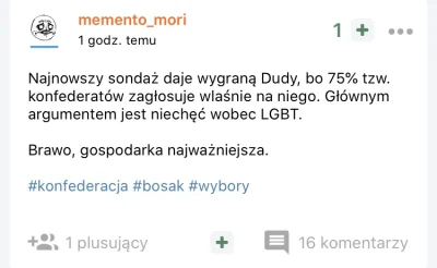 Horaccy - Może ktoś zawołać użytkownika @memento_mori ? Zadałem gościowi pytanie, ską...