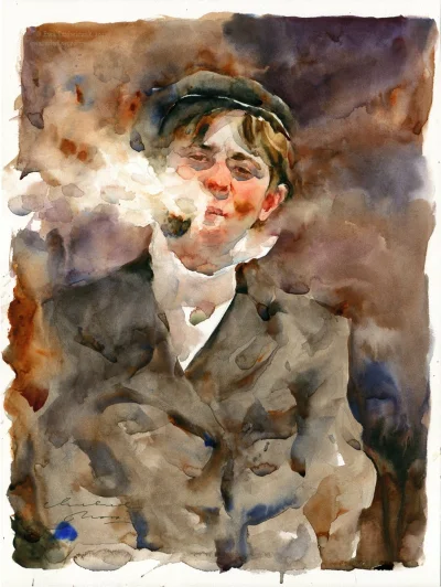 malakropka - Boy Smoking Pipe_