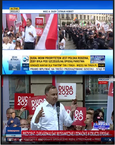 prawilnymireczek - #tvpis #tvp #wroclaw #wybory 
jeden wiec, dwie telewizje xD #poli...