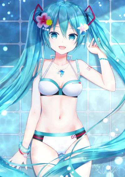 l.....f - (｡◕‿‿◕｡)
#randomanimeshit #vocaloid #hatsunemiku #swimsuit #anime #pixiv #...