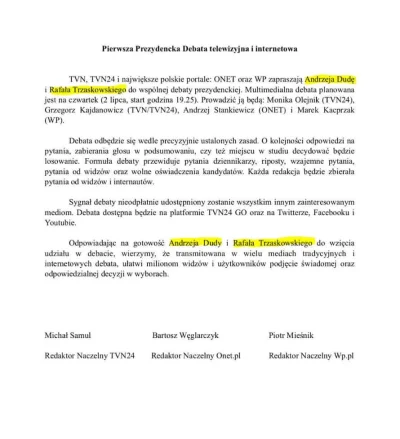 OsobaSzczegolnieBliska - @BarszczZUkraincow: widziałeś zaproszenie na debatę TVN? Ani...