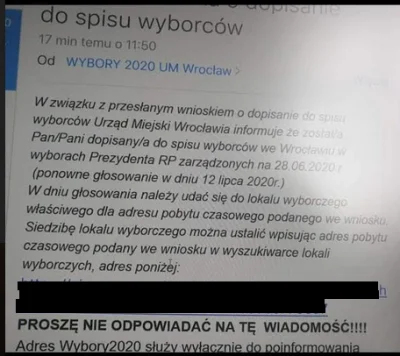 macias0526 - #wybory #epuap 
Mireczki, moja dziewczyna otrzymała takiego maila jako ...