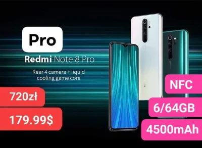 sebekss - Tylko 179.99$ (ok 720zł) Xiaomi Redmi Note 8 PRO 6/64GB❗
➡️Najwydajniejszy...