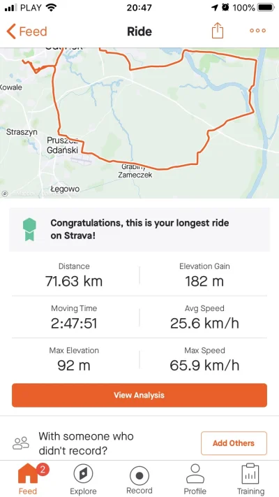 Aeciatko - Podziwiam. Ja do dnia dzisiejszego miałem przejechane 170km a dziś prawie ...