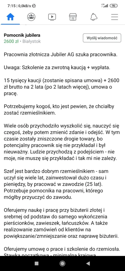 Qbanek1 - XDDDD obczajcie te zacną oferte pracy xdd

#bialystok #pracbaza #bekazpodlu...