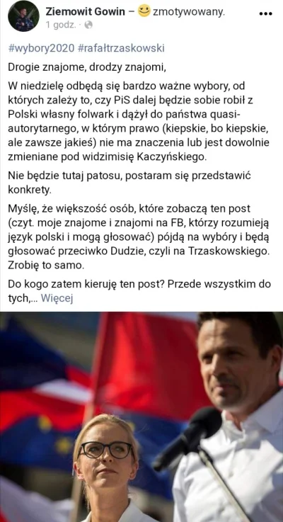 kryku - Syn Jarosława Gowina popiera Rafała Trzaskowskiego i to na niego będzie głoso...