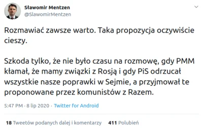 zjadlbymbanana - Odpowiedź jednego z liderów Konfederacji. ( ͡° ͜ʖ ͡°)