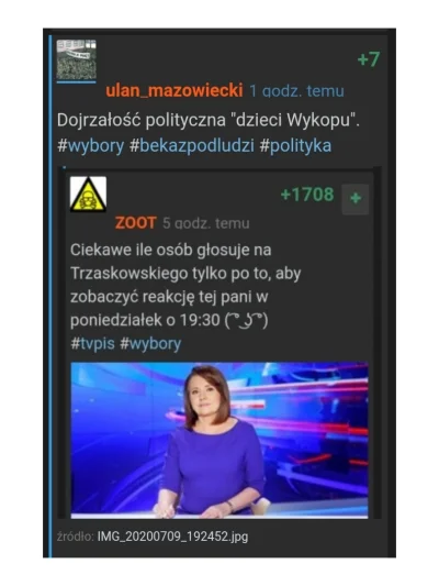 ulan_mazowiecki - Wrzuciłem screen wpisu z gorących, jawnie polityczny, z chyba ponad...