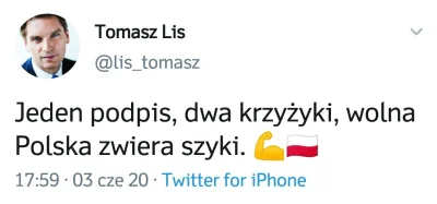 PrzywodcaFormacjiSow - Tomasz Lis zachęca do oddania głosu poprzez skreślenie dwóch k...