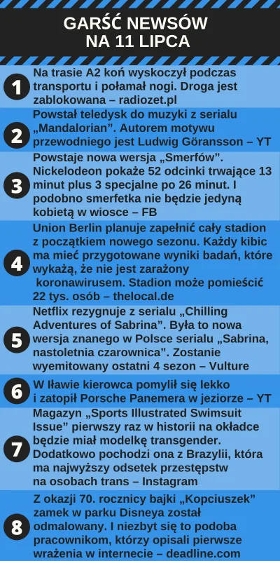 urarthone - Garść newsów na 11 lipca #garscnewsow #codziennewiadomosci #wiadomoscidni...