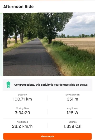 nieobecny_nieznajomy - Ufffff, przejechałem pierwszy raz w życiu 100km. Było ciężko, ...