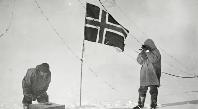 jaxonxst - Wyprawa na biegun południowy dowodzona przez Roalda Amundsena osiąga swój ...