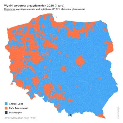 manekin - Wyniki wyborów na poziomie gmin. To jak z tym dzieleniem na Polskę A i B?
...