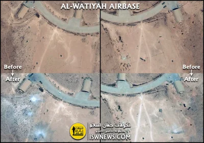 60groszyzawpis - Zdjęcie satelitarne pokazujące efekty nalotu na bazę Al Watiya gdzie...